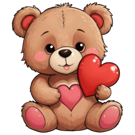 برچسب اتویی خرس قلبی