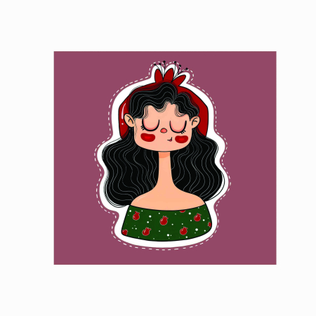 تصویر برچسب اتویی دخترک یلدا