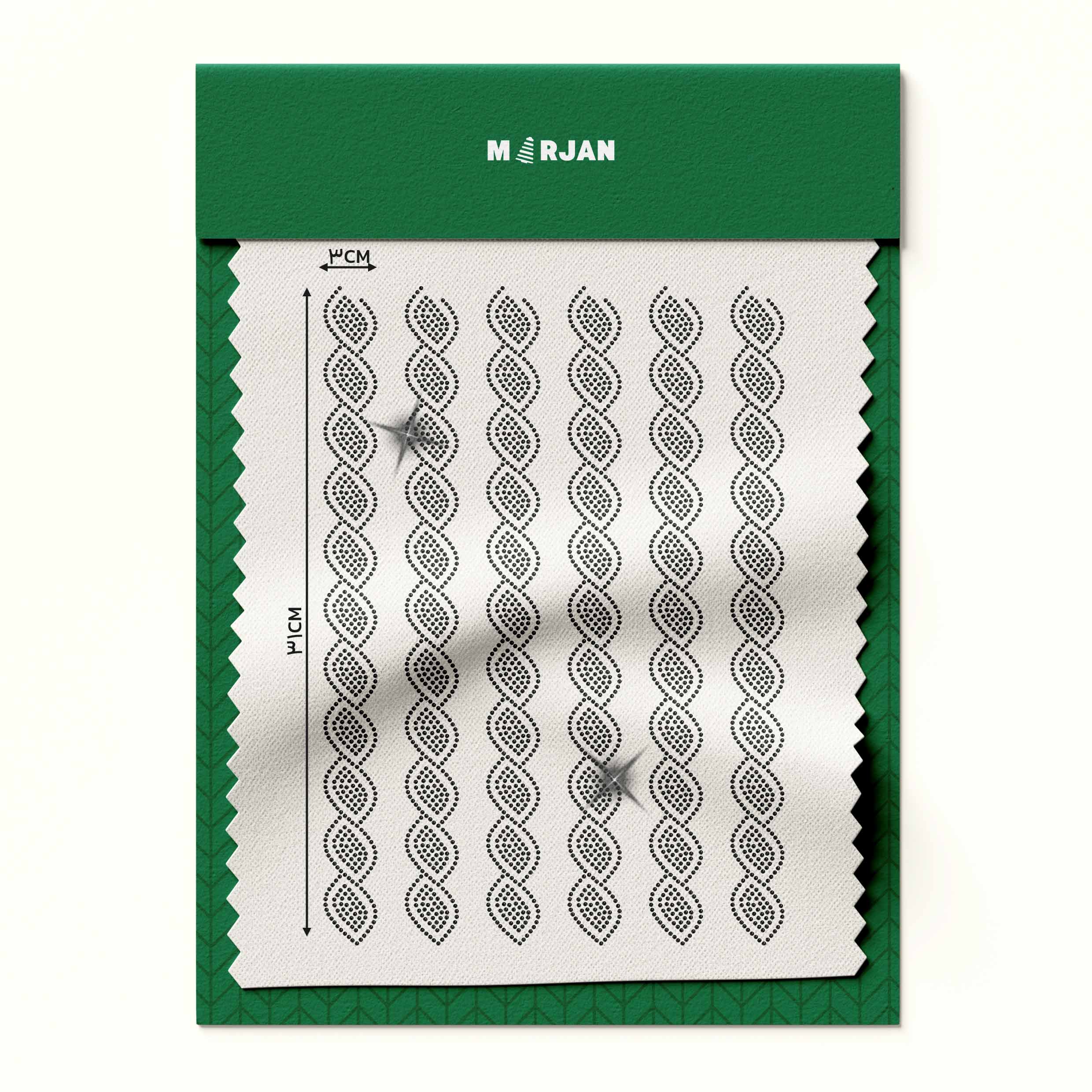 نگین حرارتی  طرح بادومی مشکی