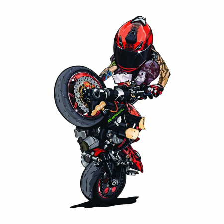 تصویر برچسب اتویی موتورسوار