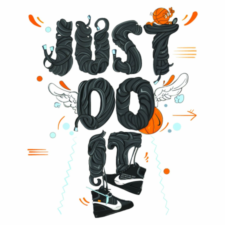 تصویر برچسب اتویی مدل justdoit