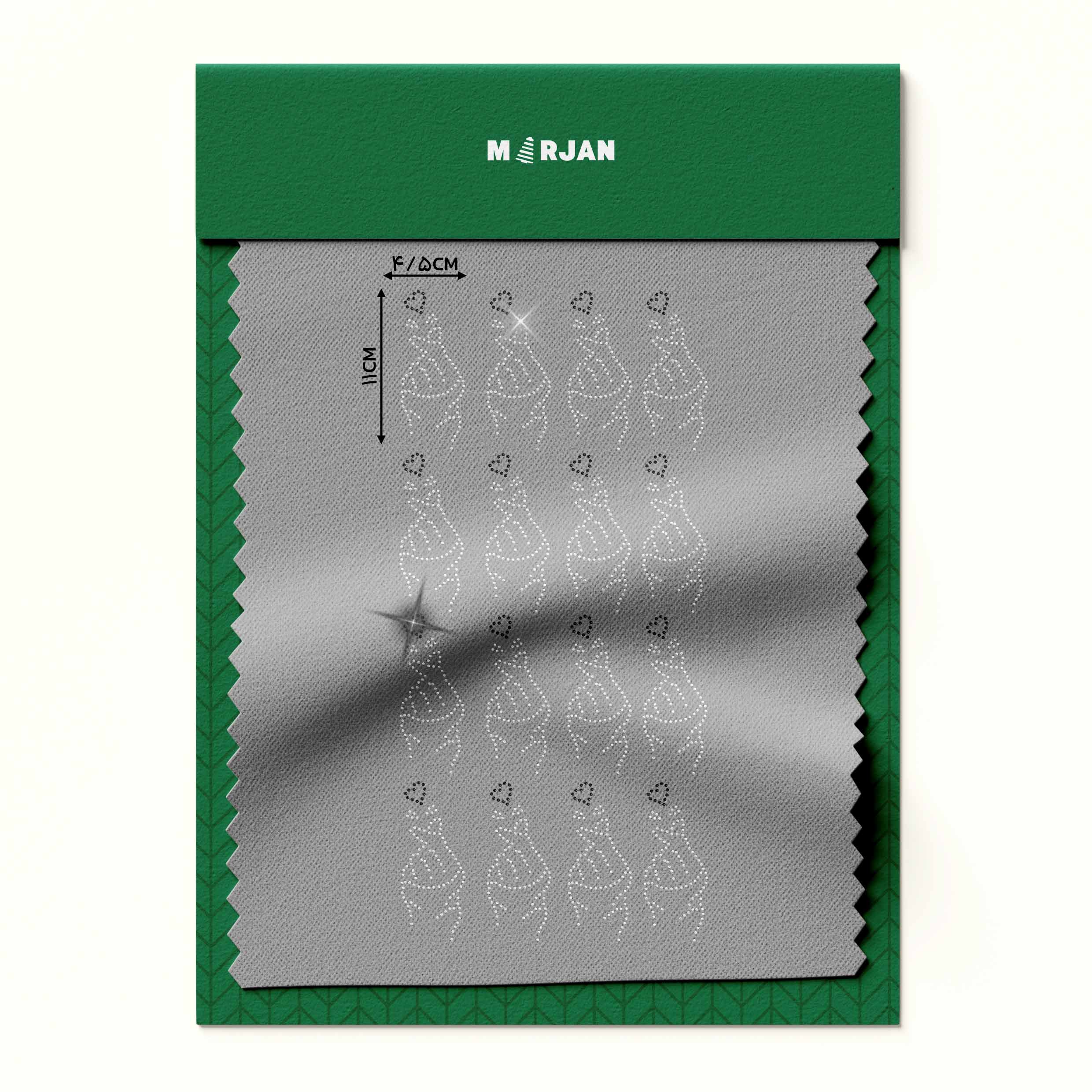 نگین حرارتی  دست و قلب نقره‌ای مشکی