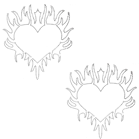 تصویر نگین قلب آتشین مشکی