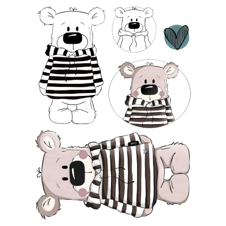 تصویر برچسب اتویی خرسی