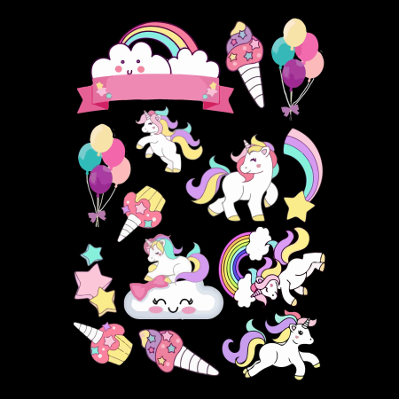 تصویر پک برچسب اتویی تک‌شاخ