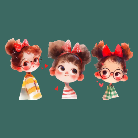 پک برچسب اتویی دختر