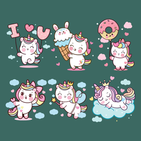 تصویر پک برچسب اتویی تک‌شاخ