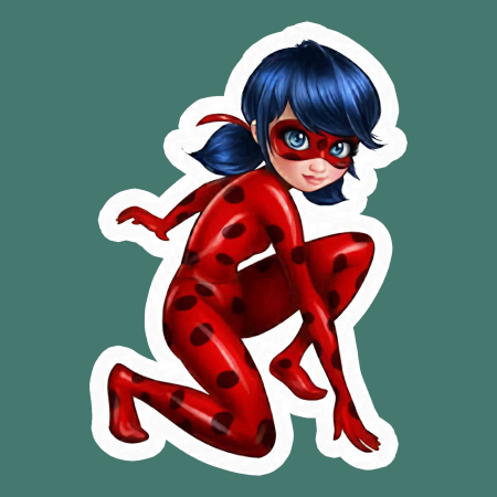 تصویر برچسب اتویی دختر کفشدوزکی