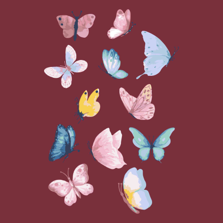 تصویر برچسب اتویی پروانه ها