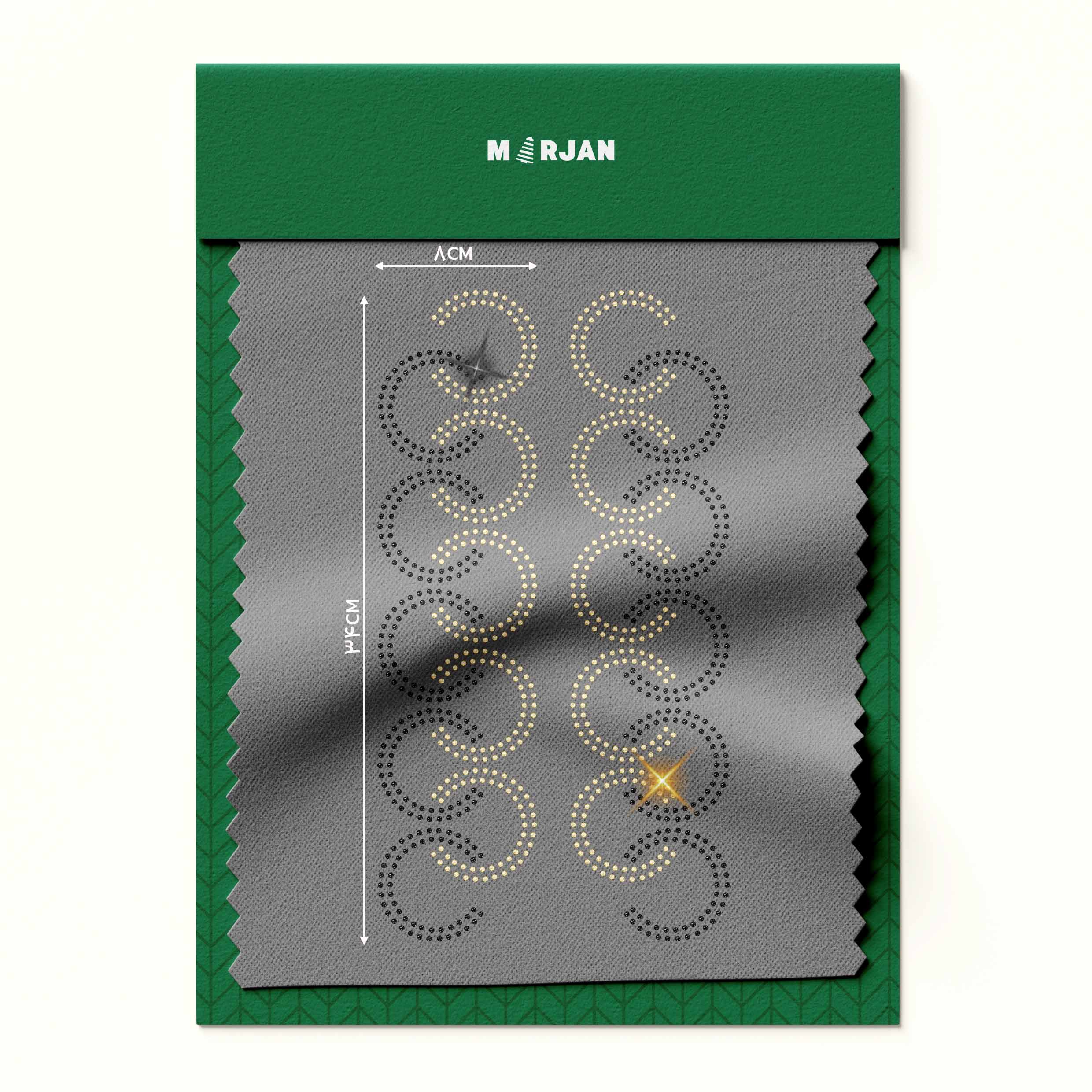 تصویر نگین حرارتی  نعل اسب مشکی طلایی