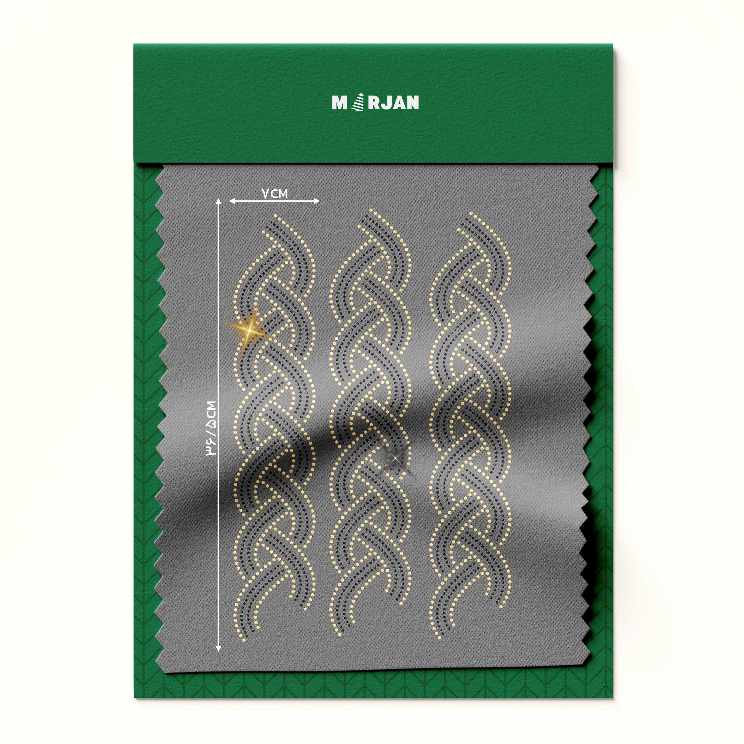 تصویر نگین حرارتی  طرح زنجير مشکی طلایی