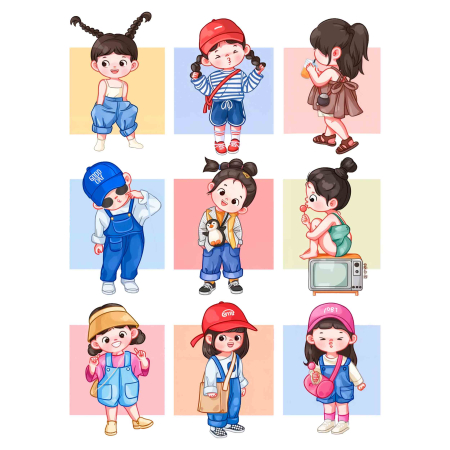 پک برچسب اتویی دخترانه