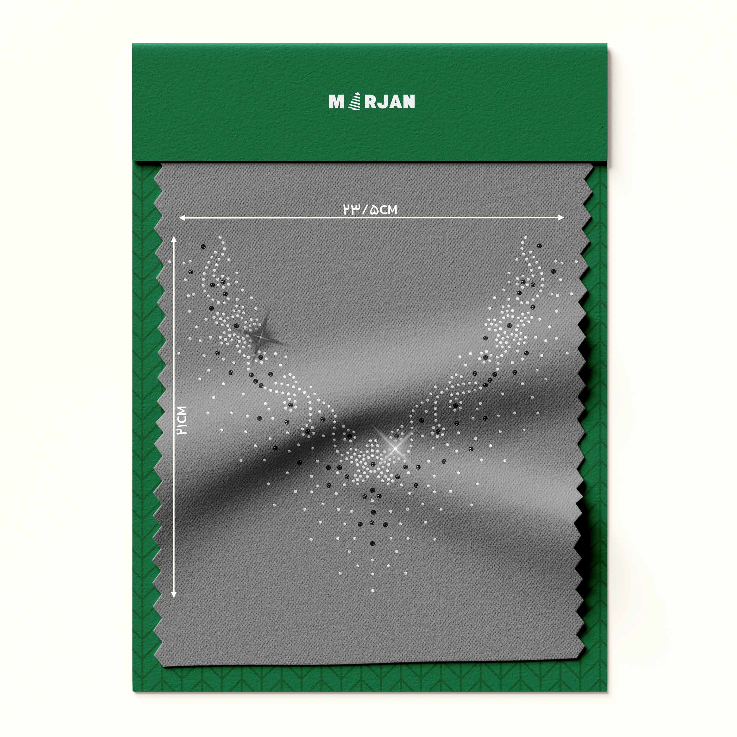 نگین حرارتی  یقه گل مشکی نقره‌ای