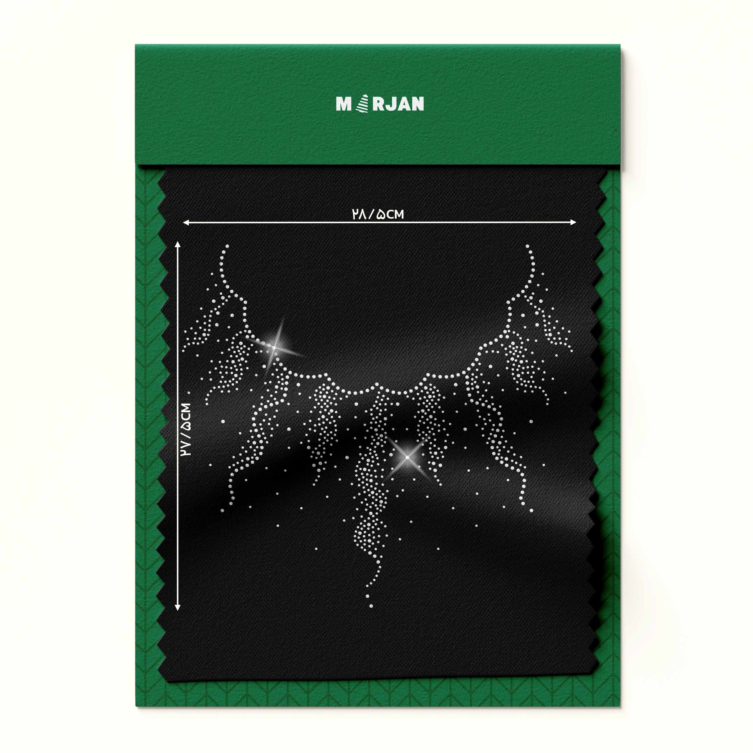 تصویر نگین حرارتی  یقه هلالی نقره‌ای