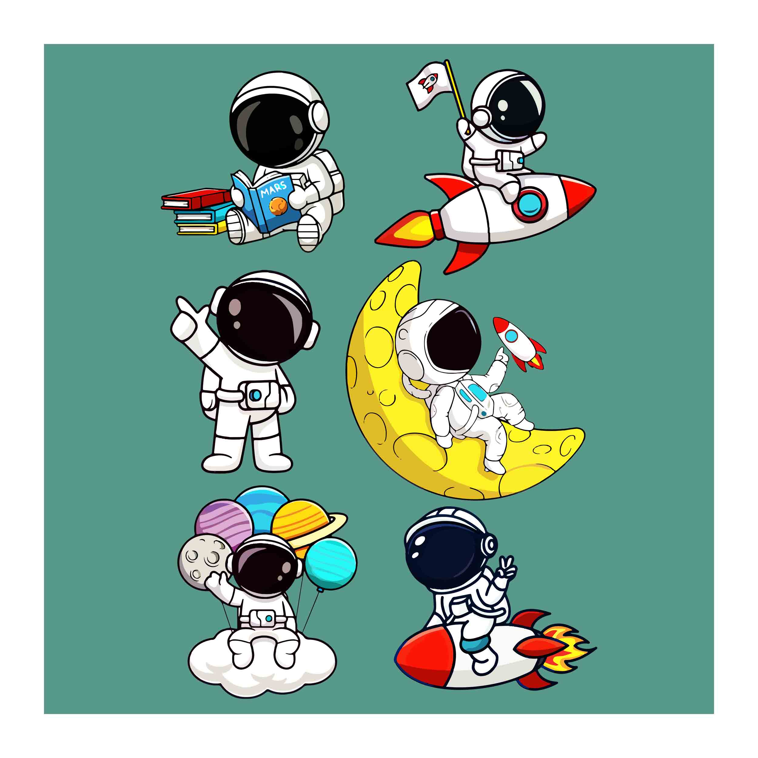 تصویر برچسب اتویی فضانورد