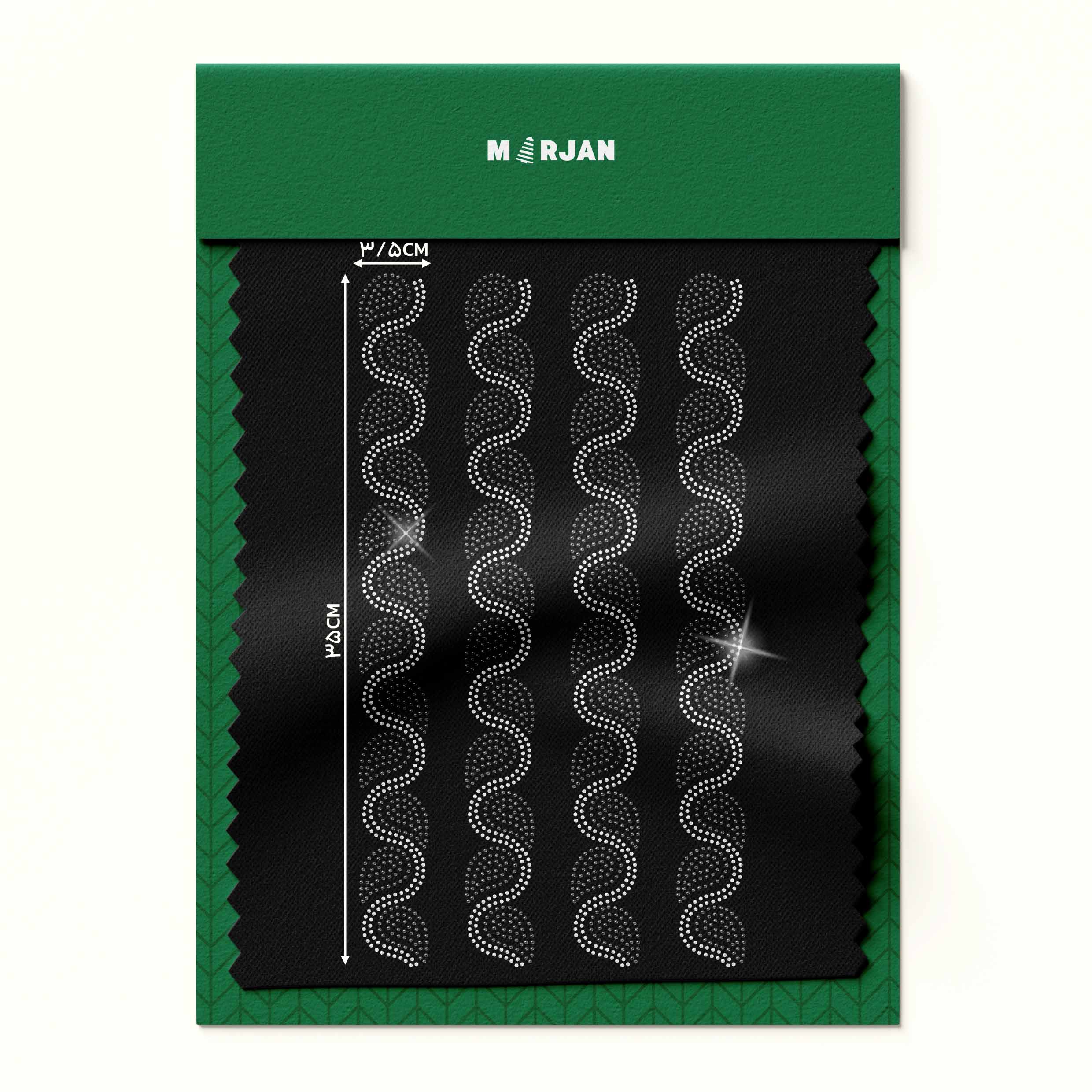 تصویر نگین حرارتی  طرح جغه و هلال مشکی نقره‌ای