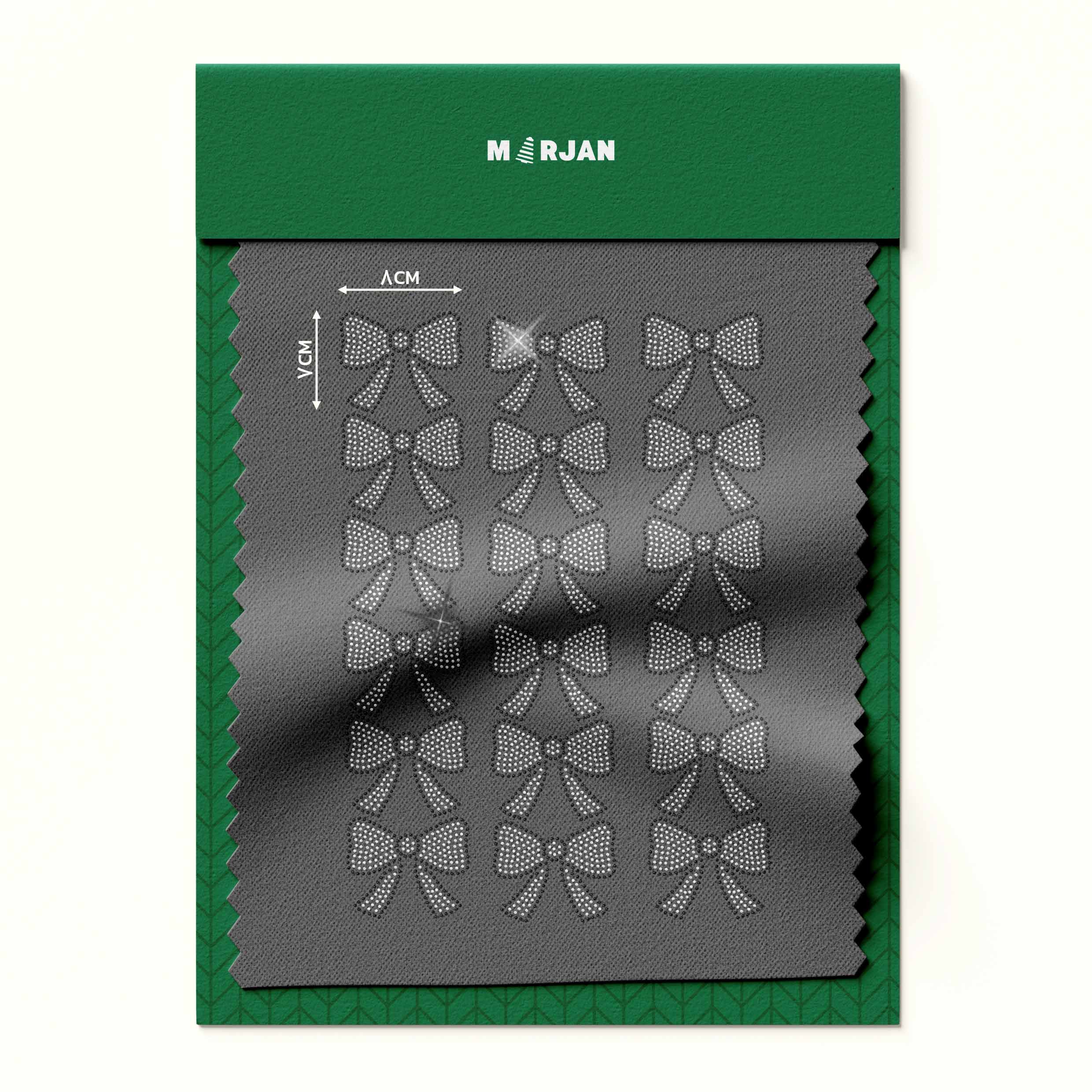 تصویر نگین حرارتی  پاپیون مشکی نقره‌ای