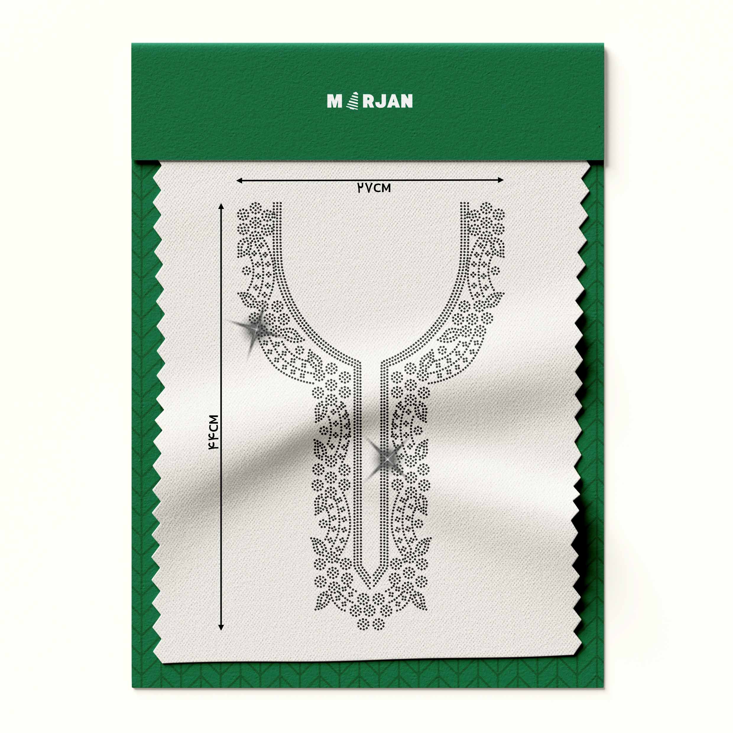 تصویر نگین حرارتی  یقه سنتی مشکی