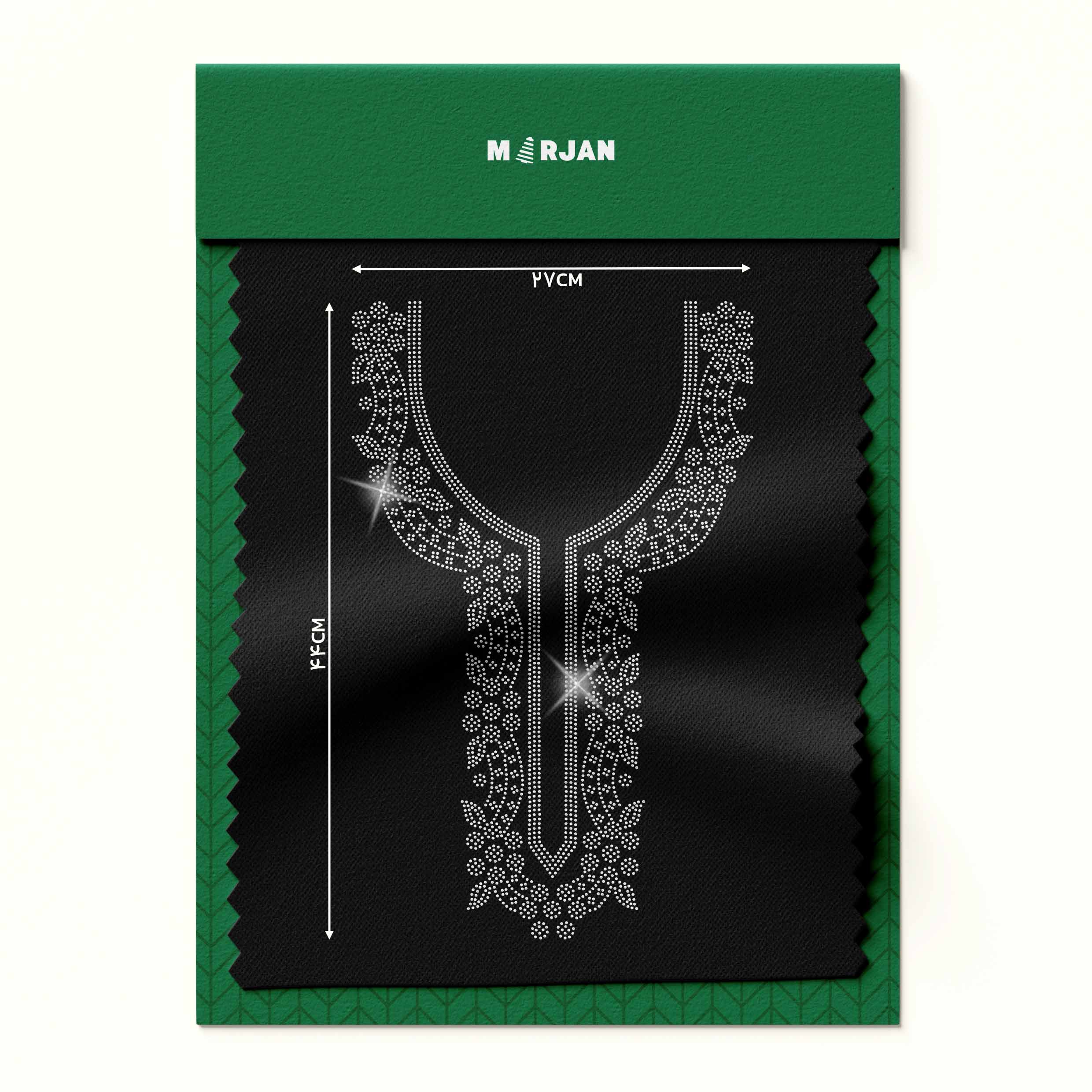 تصویر نگین حرارتی  یقه سنتی نقره‌ای