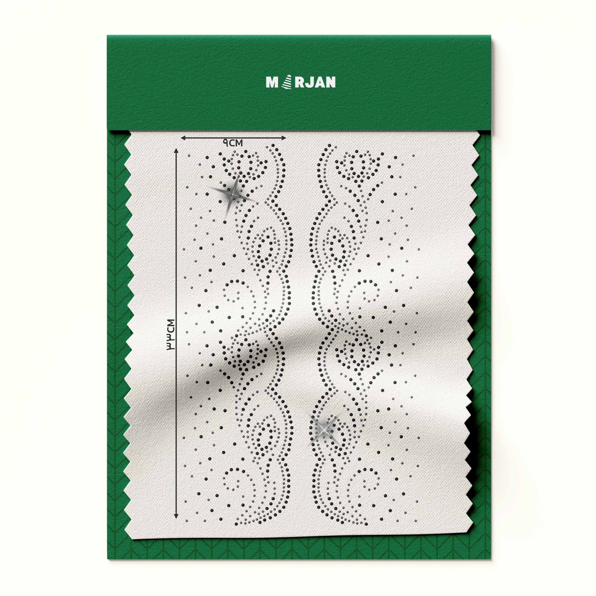 تصویر نگین حرارتی  یقه گل شقایق دودی مشکی