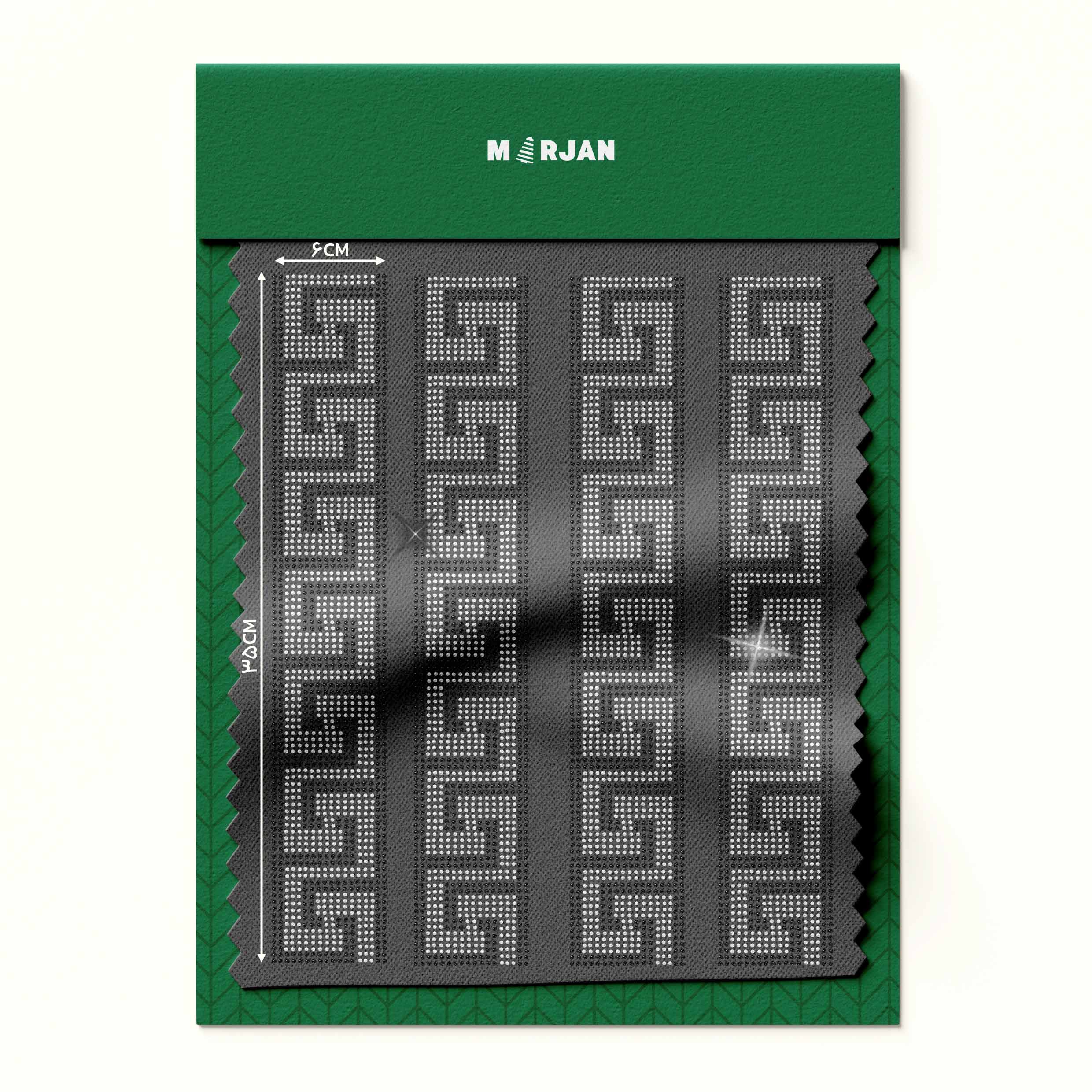 تصویر نگین حرارتی  ورساچ مشکی نقره‌ای