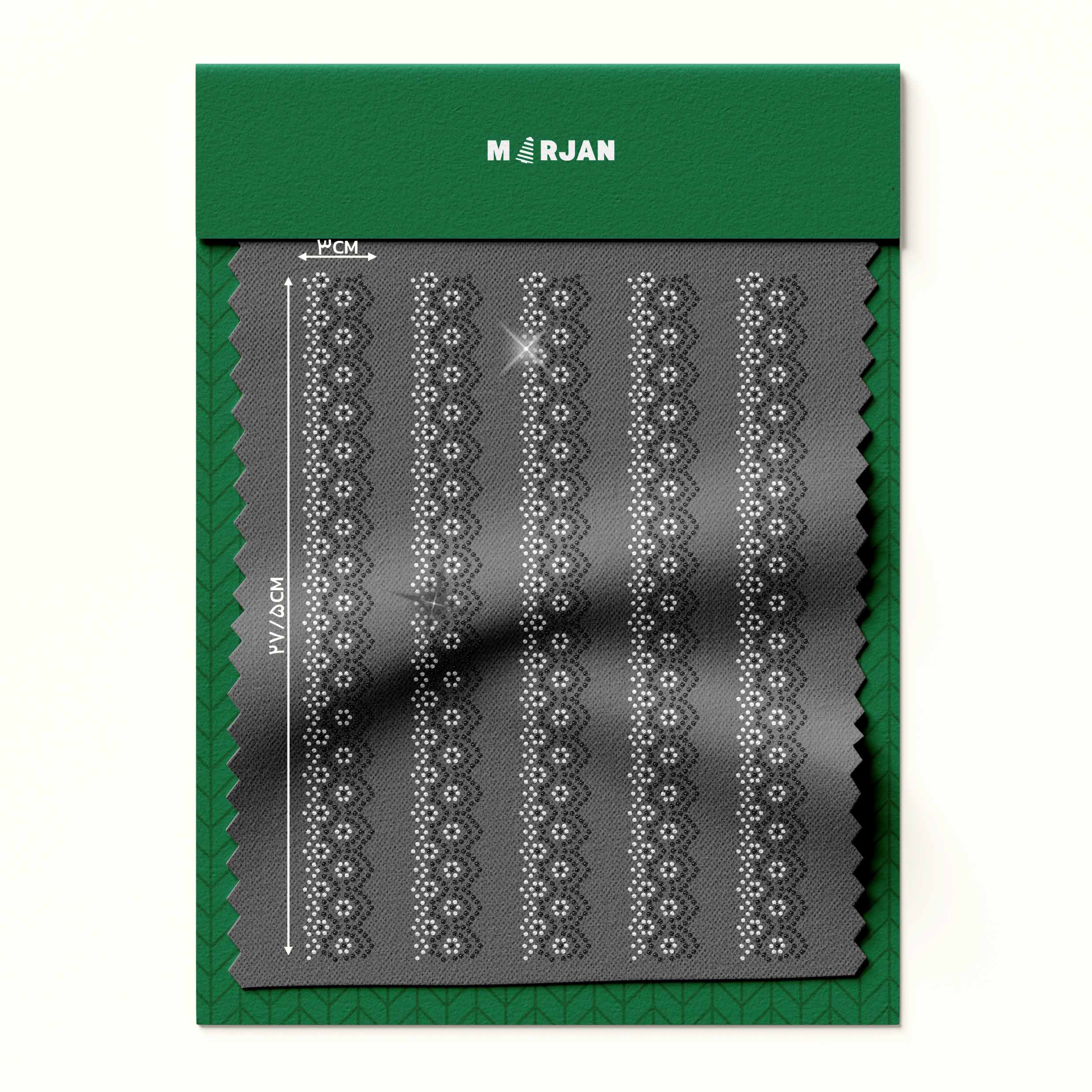 تصویر نگین حرارتی  محراب گل مشکی نقره‌ای