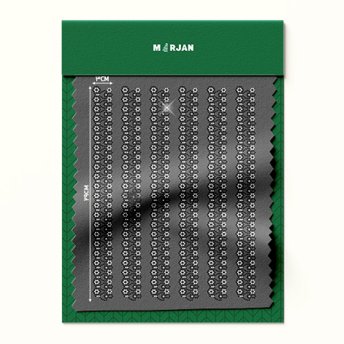 تصویر نگین حرارتی  حاشیه آویز مشکی نقره‌ای