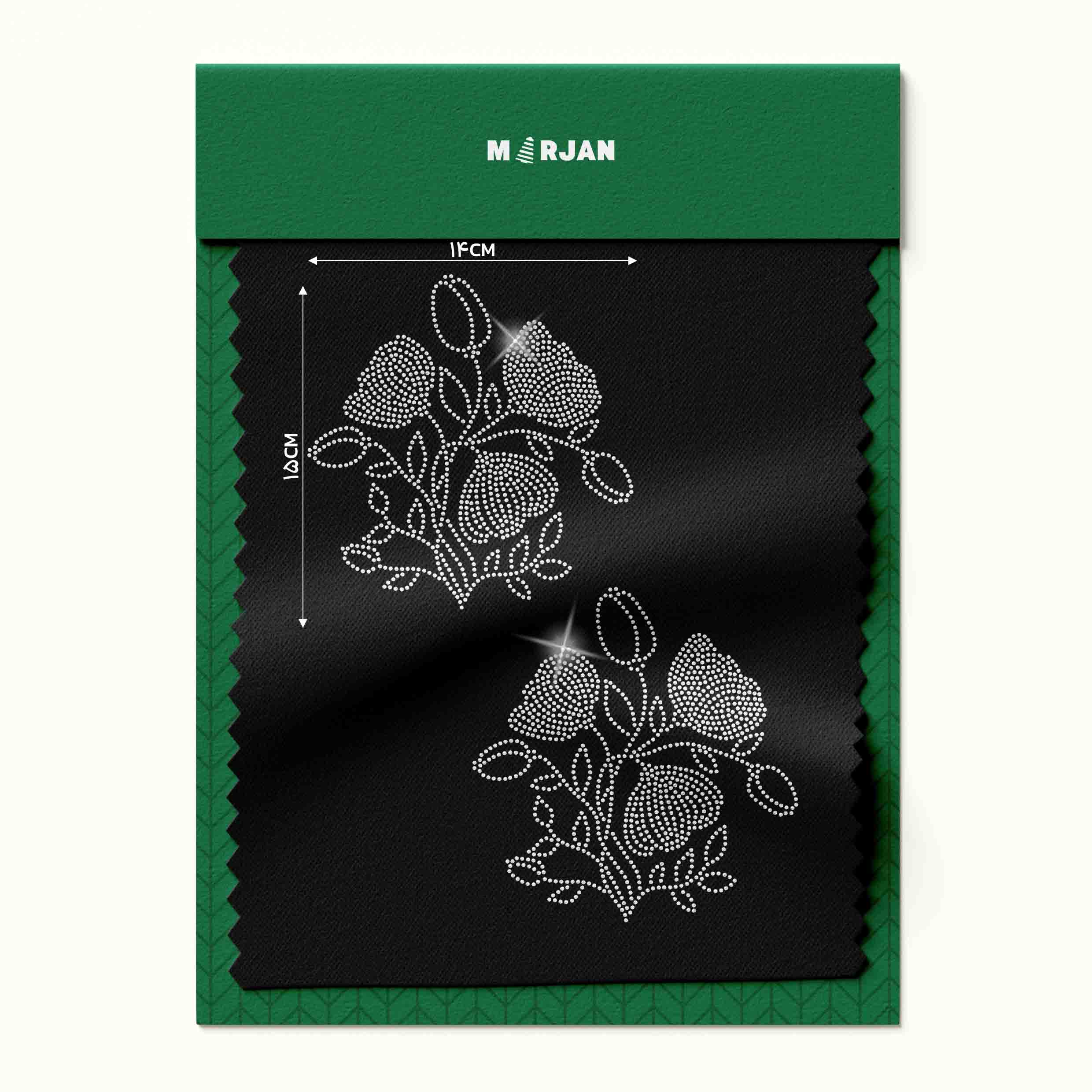 تصویر نگین حرارتی  گل رز نقره ای