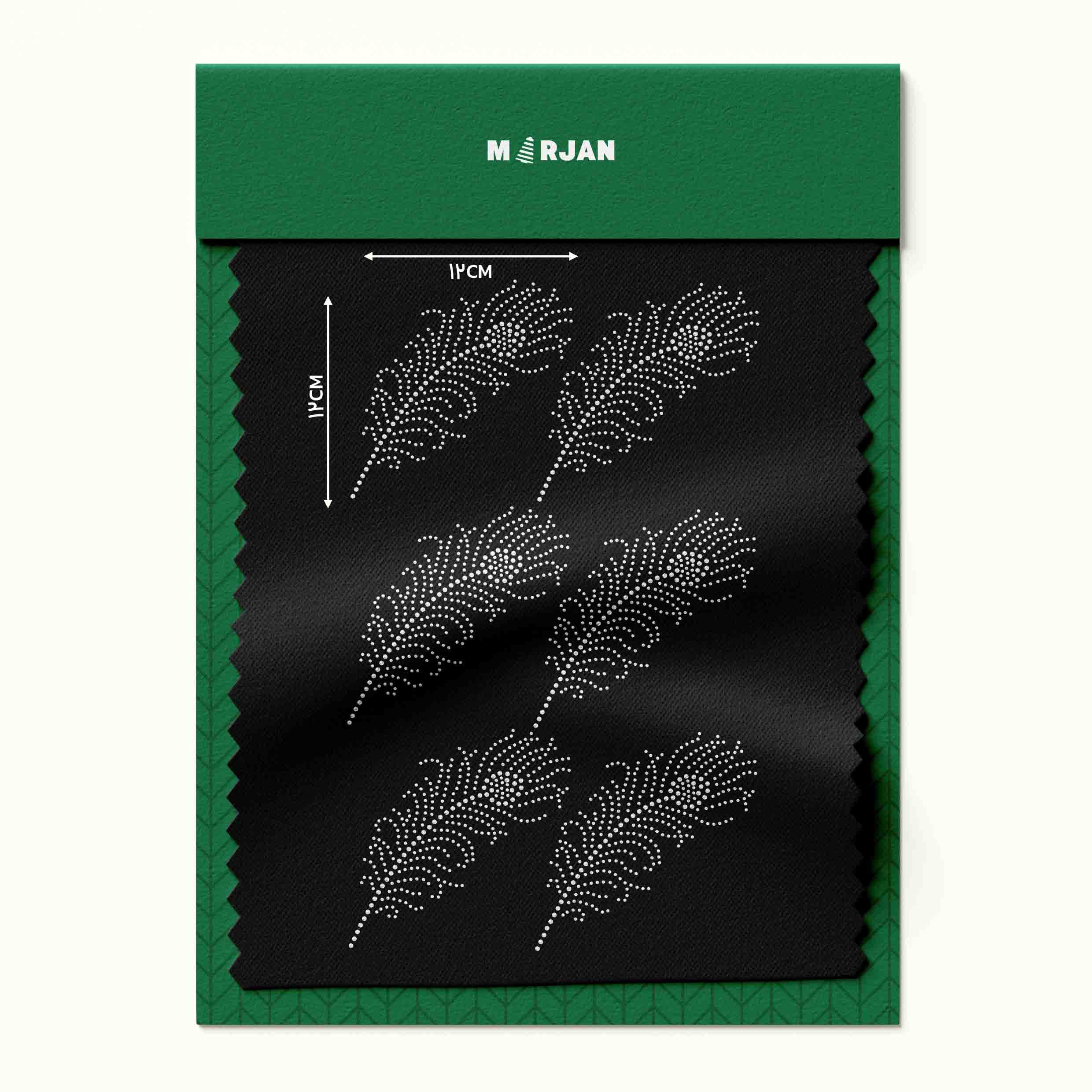 نگین حرارتی طرح پر نقره‌ای