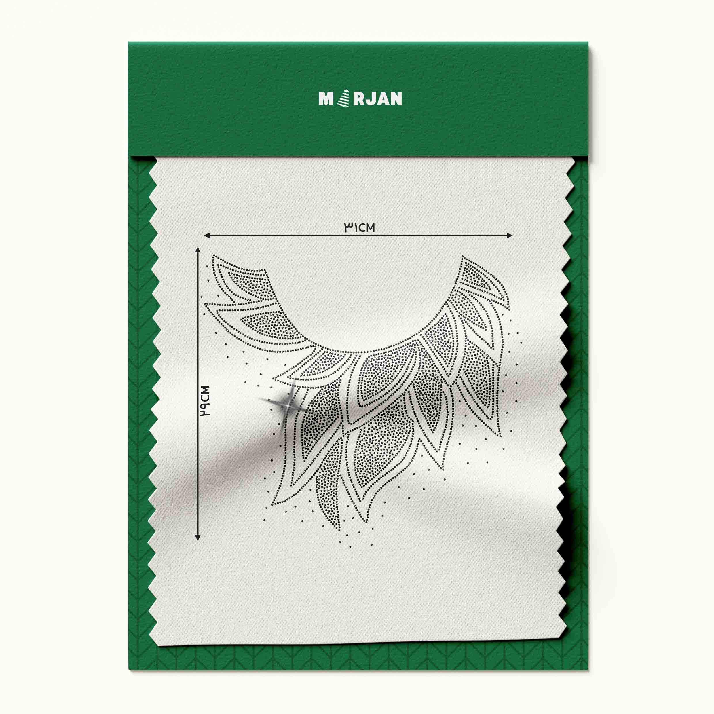 تصویر نگین حرارتی یقه برگ مشکی