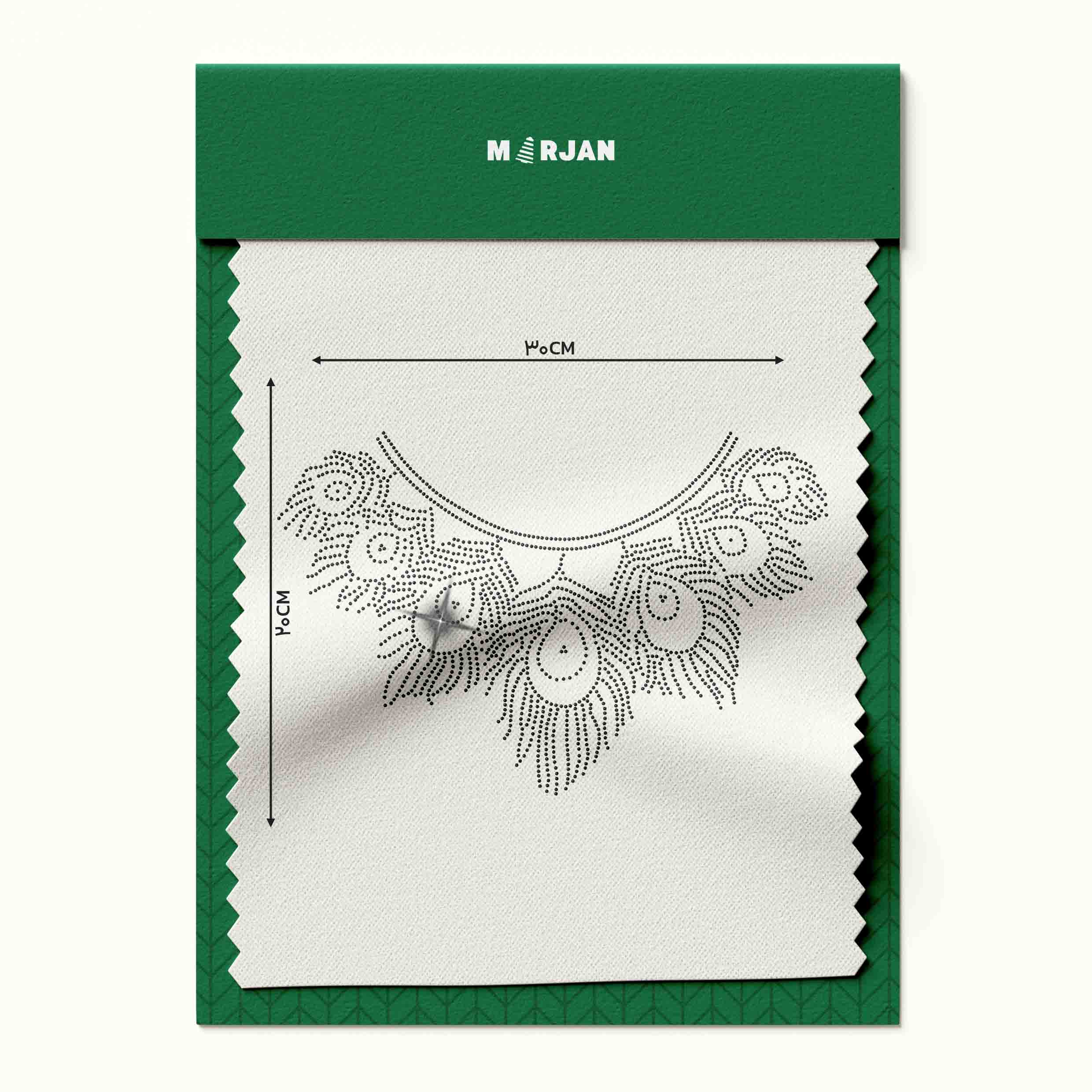 تصویر نگین حرارتی یقه طاووسی مشکی