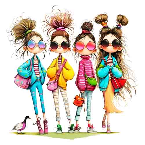 تصویر برچسب اتویی دختر