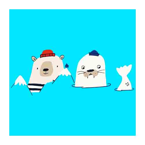 برچسب اتویی خرس قطبی