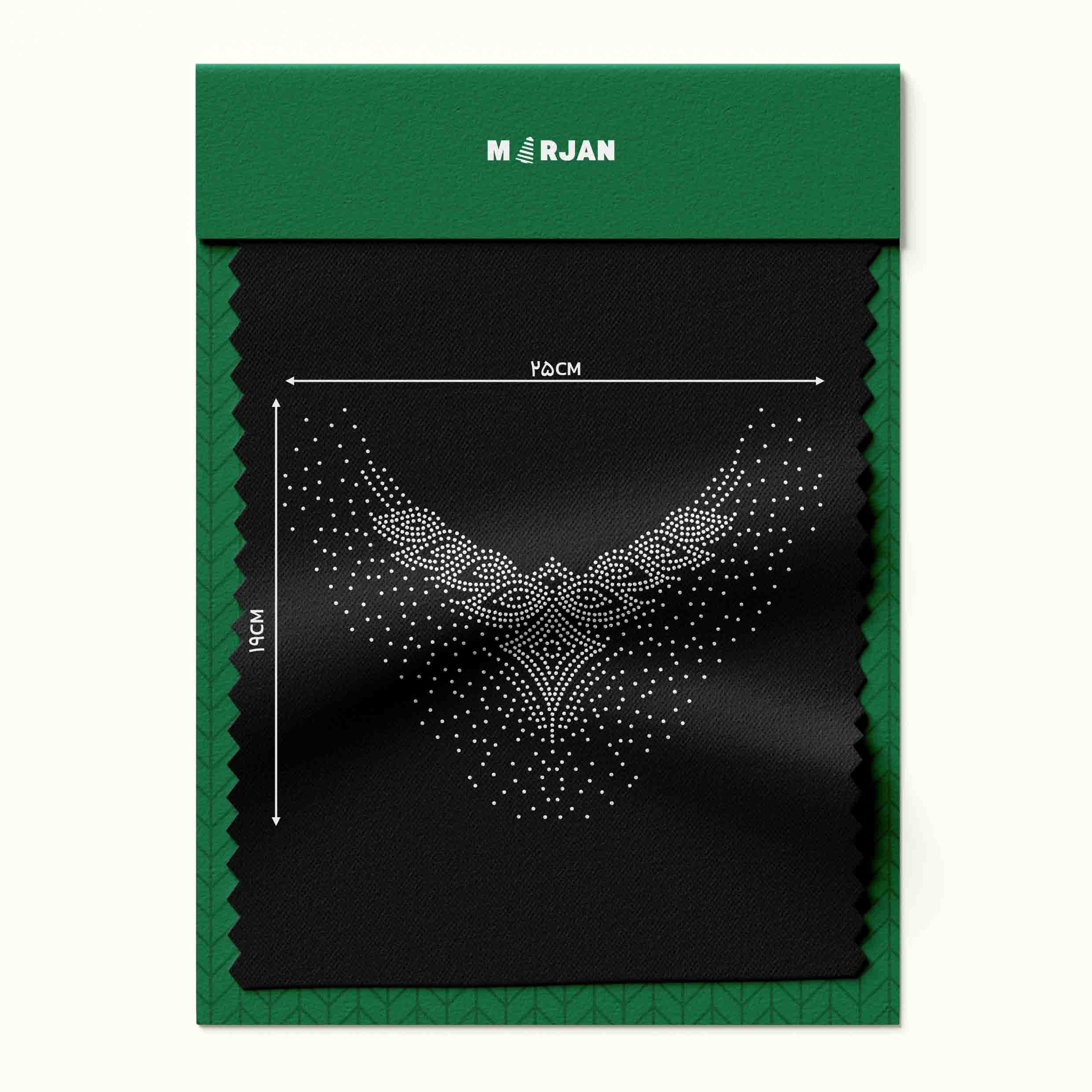 تصویر نگین حرارتی یقه برگ لوزی نقره‌ای