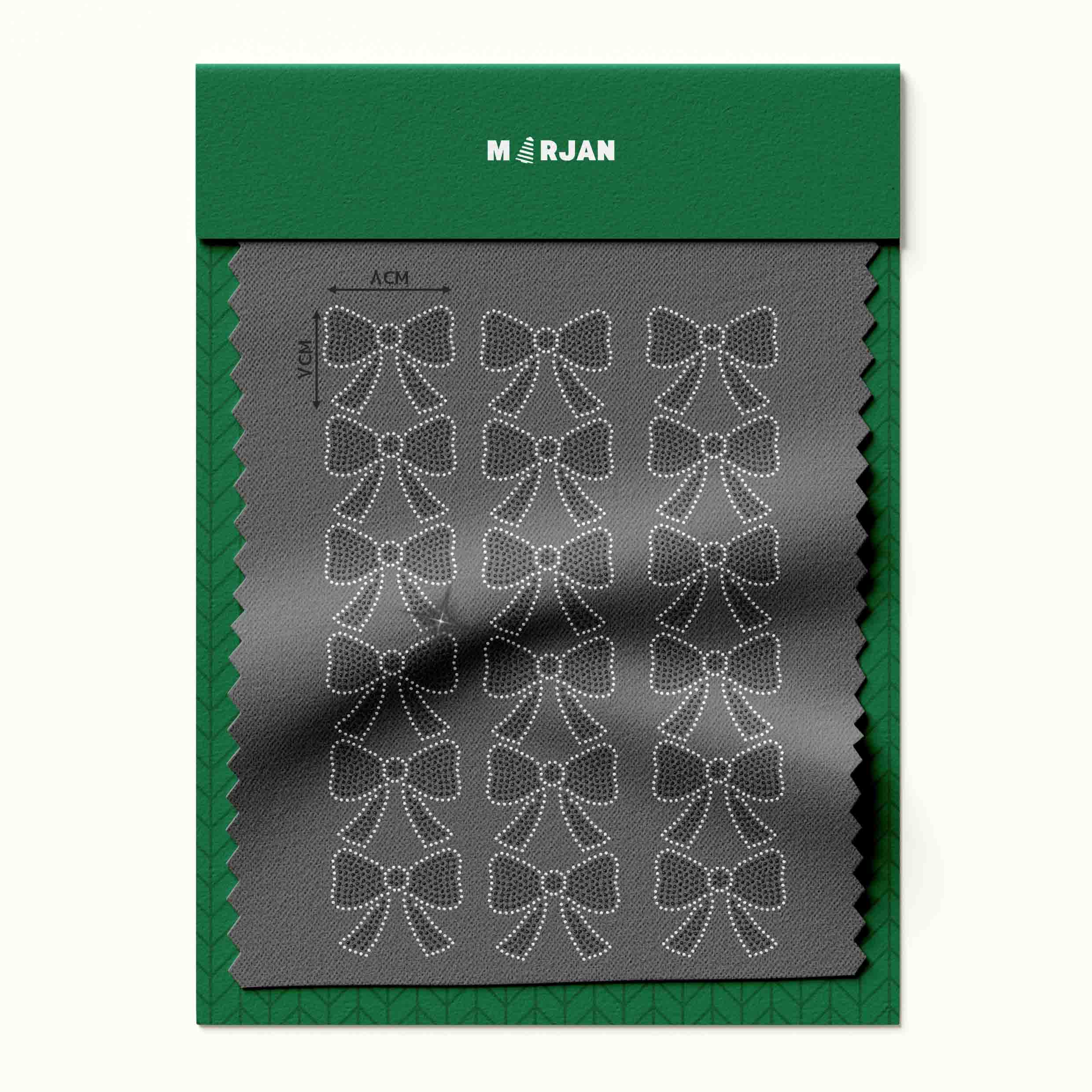 تصویر نگین حرارتی پاپیون نقره‌ای مشکی