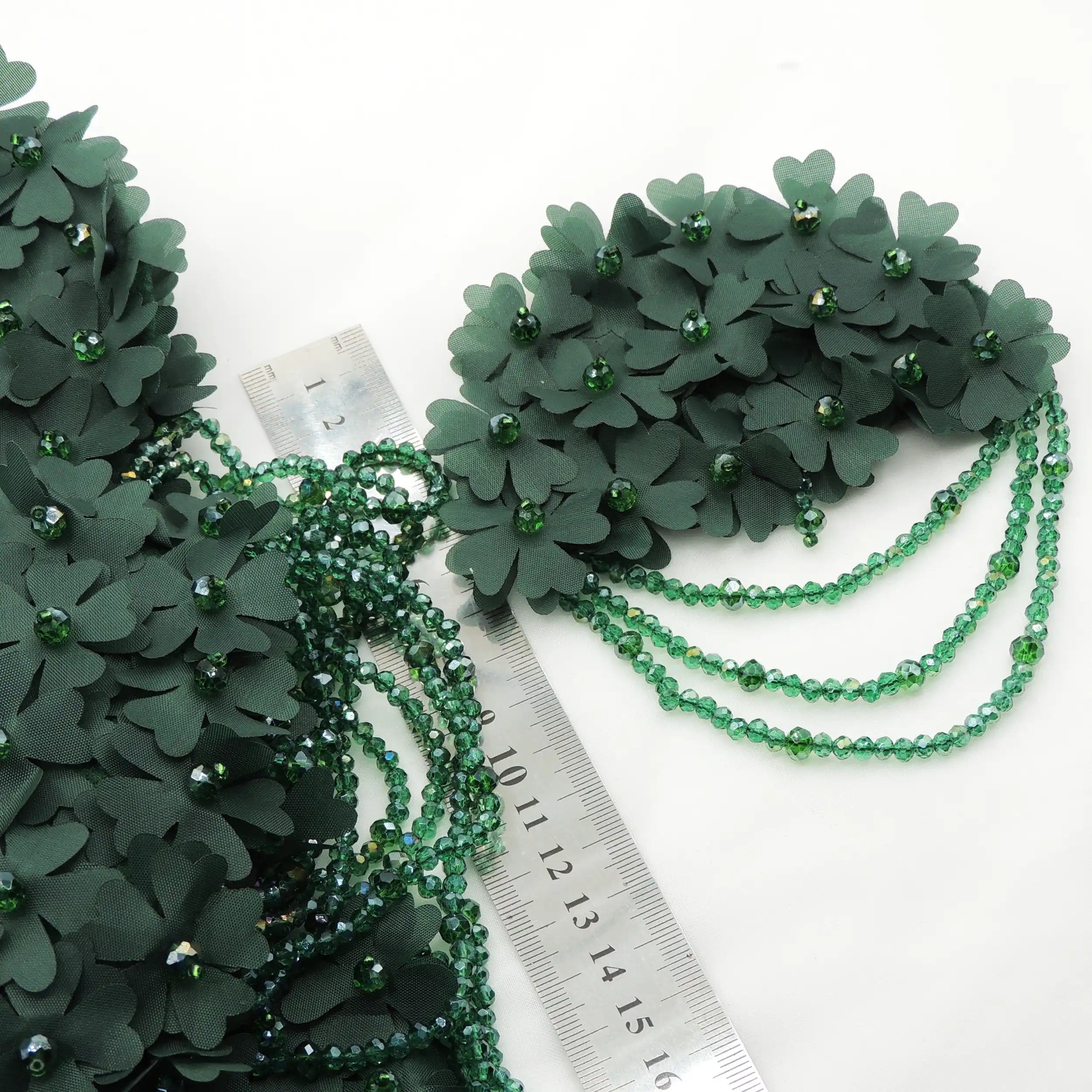 سردوشی لباس مجلسی گل و کریستال